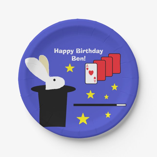 Prato De Papel "Placas de papel personalizadas do partido mágico" (Frente)