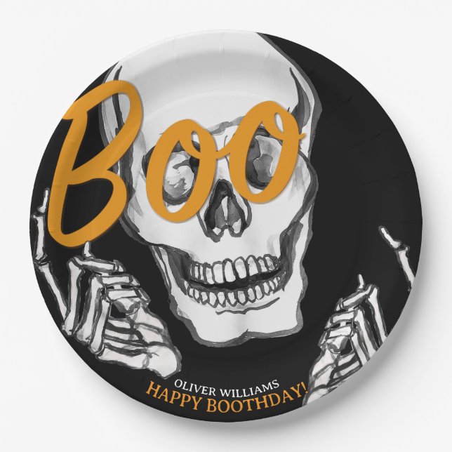 Prato De Papel Placas de papel personalizadas para o Halloween (Frente)