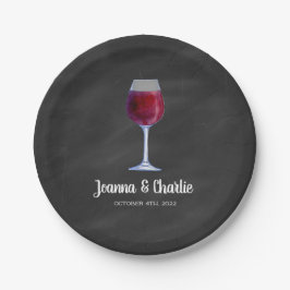Prato De Papel Placas de papel personalizadas vinho do quadro
