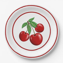 Placas de papel Red Cherries