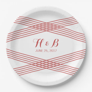 Prato De Papel Placas de papel Red Modern Deco