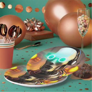 Prato De Papel Placas de papel robô 2 grandes