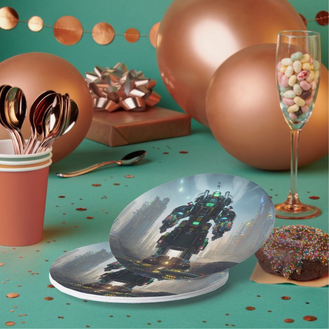 Prato De Papel Placas de papel robô 4 (Múltiplo)