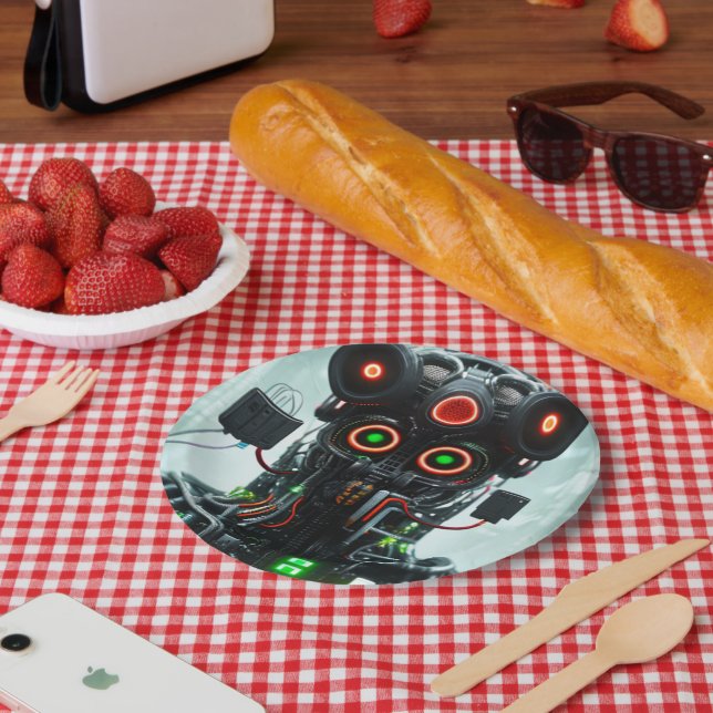 Prato De Papel Placas de papel robô 5 (Piquenique)