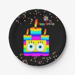 Prato De Papel Placas de Papel, Velas Feliz de Aniversário