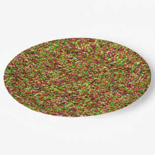 Prato De Papel PLACAS DE PAPEL Verde-Cinza-Cintilantes-Rosa-Beduz
