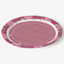 Placas De Papel Verde E Rosa De Borgonha