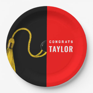 Prato De Papel Placas de papel vermelho festa de formatura