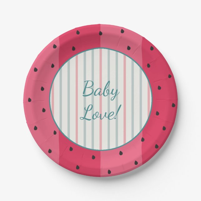 Prato De Papel Placas de papel "Watermelon Umbrella" (Frente)