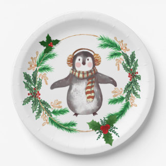 Prato De Papel Placas de Papelão de Natal para pinguins