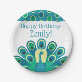 Prato De Papel Placas de Partes Personalizadas de Peacock Cujo Ca