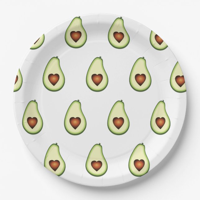 Prato De Papel Placas de Partido de Papel - Avocado (Frente)