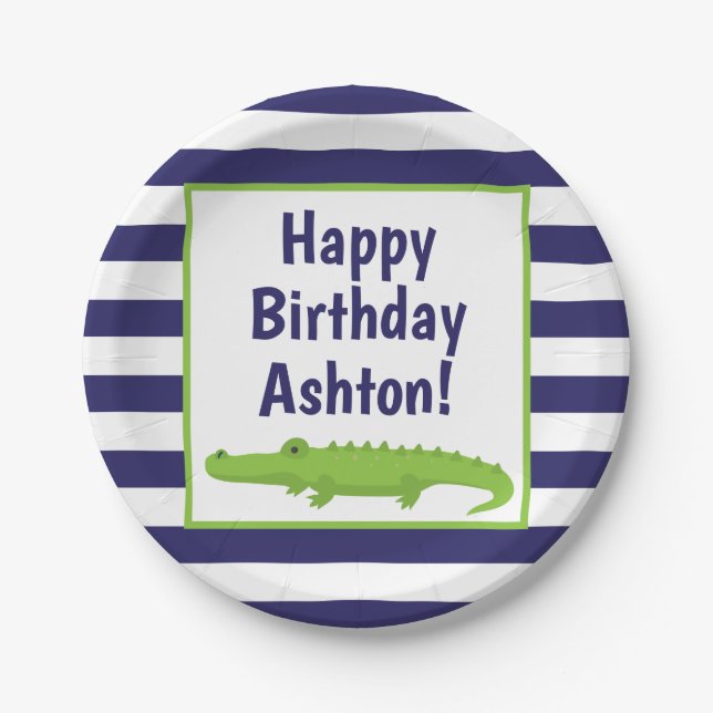 Prato De Papel Placas de Partido Personalizadas do Alligador de S (Frente)