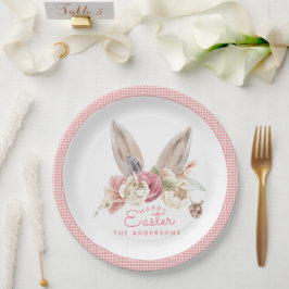 Prato De Papel Placas de Páscoa de coelhos florosos