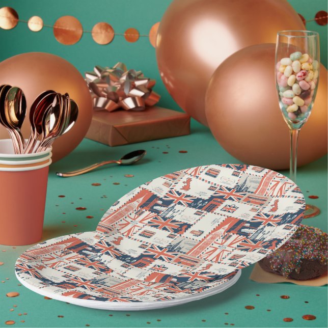 Prato De Papel Placas de Posto de Londres (Múltiplo)