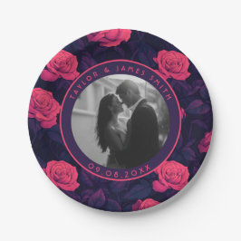 Prato De Papel Placas De Rosa Para Casamento De Verão