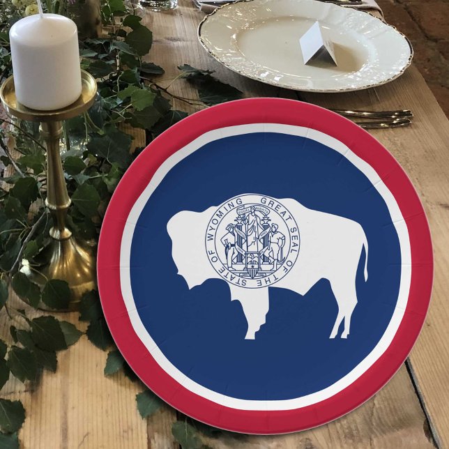 Prato De Papel Placas de Sinalizador de Wyoming, festa, esportes, (Criador carregado)