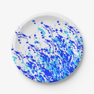 Prato De Papel Placas de tinta azul