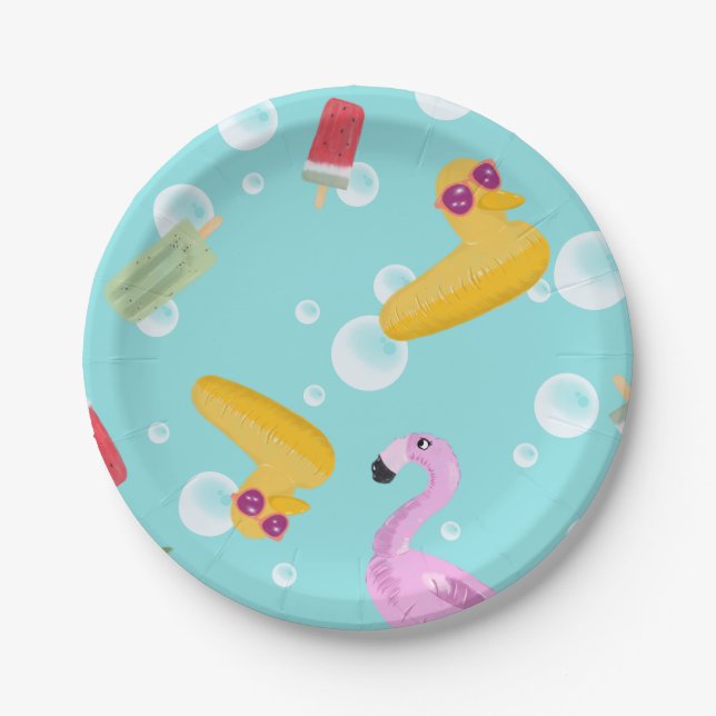 Prato De Papel Placas de Verão (Frente)