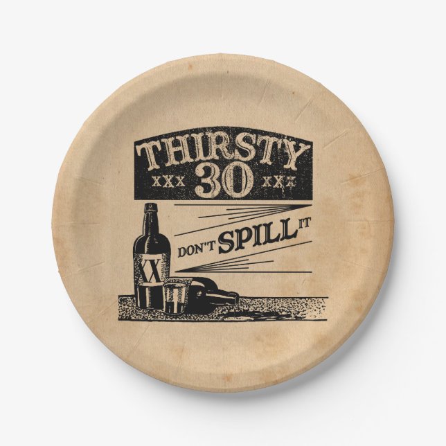 Prato De Papel Placas do aniversário de 30 anos (Frente)