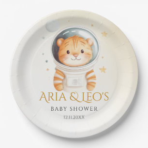 Prato De Papel Placas do Chá de fraldas do astronauta Tiger