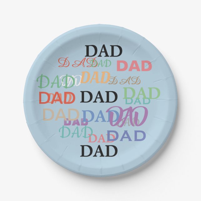 Prato De Papel Placas do dia dos pais (Frente)