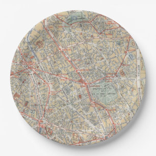 Prato De Papel Placas do mapa