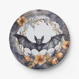 Prato De Papel Placas do partido Black Bat and Wreath