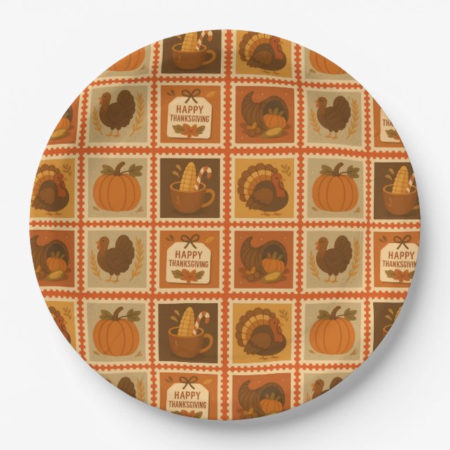 Prato De Papel Placas do Partido de Colagem de Carimbo de Ação de (Frente)