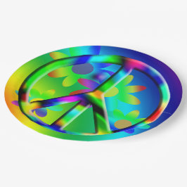 Prato De Papel Placas do Partido do Poder Flor de Hippie