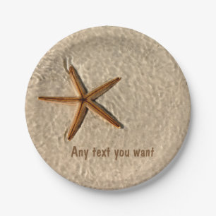 Prato De Papel Placas do partido do tema da praia