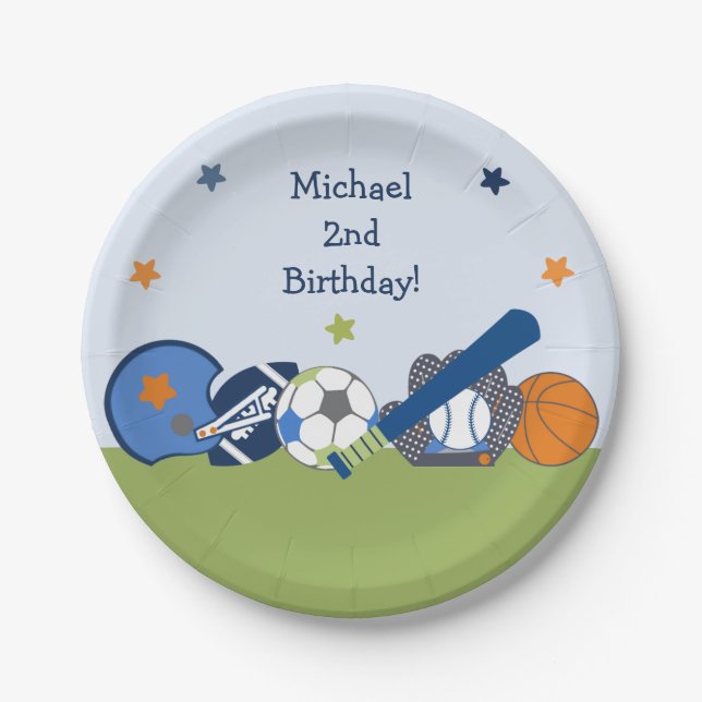 Prato De Papel Placas do Partido Esporte do Jogador de Esporte (Frente)