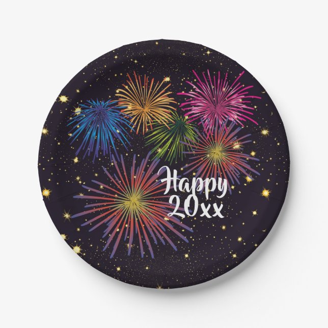 Prato De Papel Placas do Partido Eve do feliz ano novo (Frente)