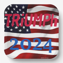 Prato De Papel Placas do Partido TRUMP - "TRiUMPh 2024"