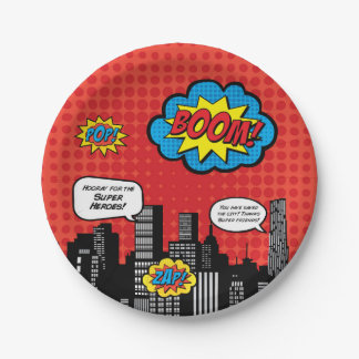 Prato De Papel Placas do super-herói
