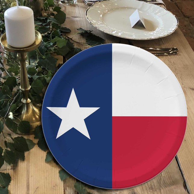Prato De Papel Placas do Texas Flag, festa, esportes, Texas (Criador carregado)