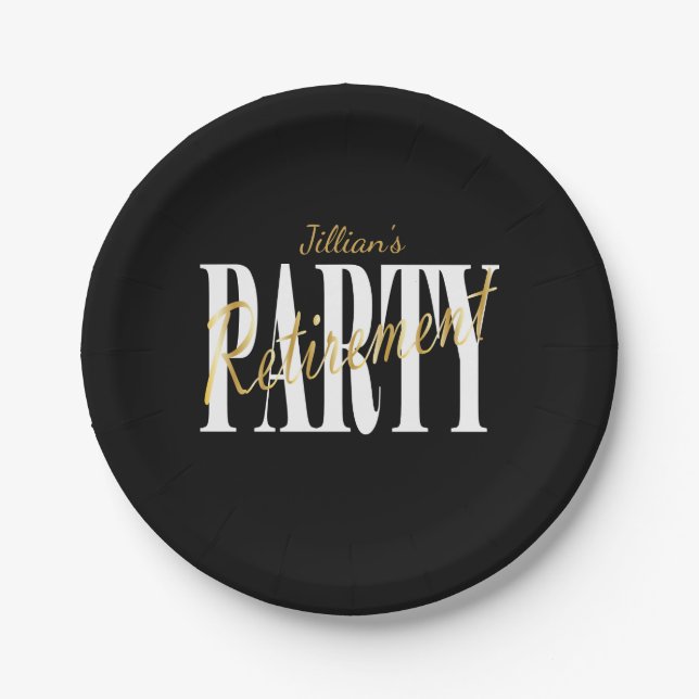 Prato De Papel Placas douradas do partido de aposentadoria (Frente)