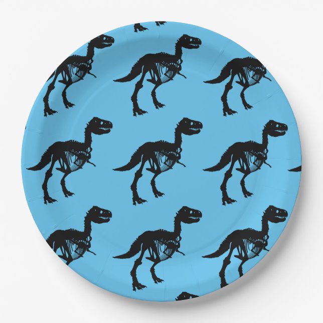 Prato De Papel Placas especiais especiais para esqueleto de dinos (Frente)