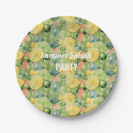 Prato De Papel Placas Florais de Limão Limão de Verão