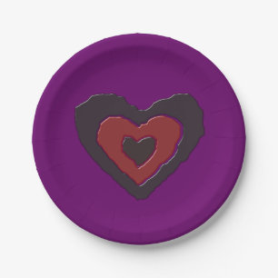 Prato De Papel Placas Gothic Melting Love Heart Party