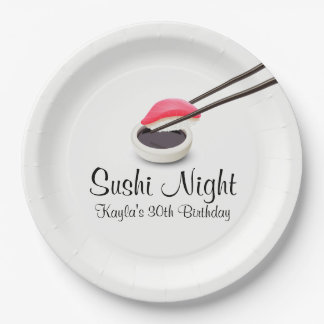 Prato De Papel Placas Noturnas de Sushi