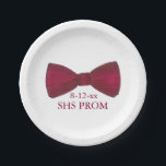 Prato De Papel Placas Personalizadas de Casamento de Baile de for<br><div class="desc">Apresenta uma ilustração original de uma gravata pesada de arco. Perfeito para casamentos, noivados, bailes de formatura, aniversários e outras celebrações. Simplesmente personalize com suas informações de evento. Os guardanapos correspondentes estão disponíveis. O Designer está disponível para criar e carregar designs personalizados para corresponder às cores e temas do seu...</div>