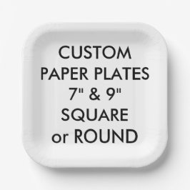 Prato De Papel Placas personalizadas de papel QUADRADO - 7" grand