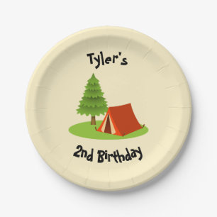 Prato De Papel Placas Personalizadas do Grupo de Camping