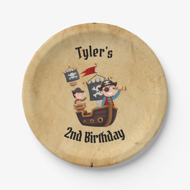 Prato De Papel Placas Personalizadas do Partido Pirata (Frente)