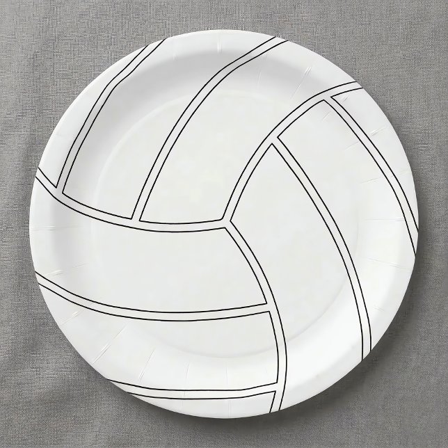 Prato De Papel Placas personalizáveis de papel para voleibol (Volleyball paper plate for volleyball themed parties and events.)