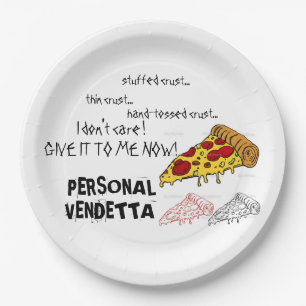 Prato De Papel Placas pessoais da pizza do papel da vingança par
