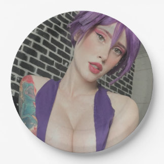 Prato De Papel Placas roxas