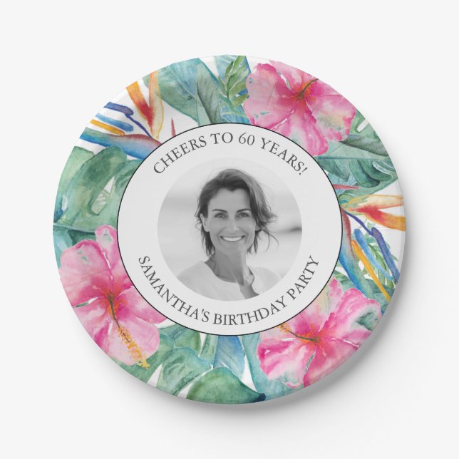 Prato De Papel Placas tropicais de 60 anos de Luau (Frente)