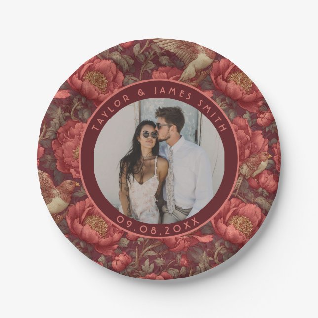 Prato De Papel Placas Uniformes Para Festa de casamento (Frente)